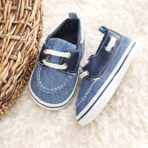 🧸 Baby Denim Boat Shoes | 12–18M | Soft Sole | NEW